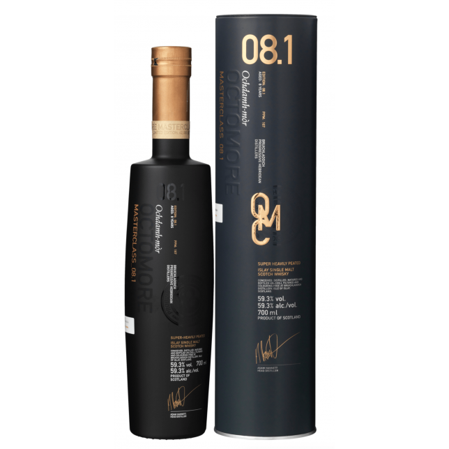 Bruichladdich Octomore Masterclass 8.1 Islay Single Malt Scotch Whisky 59,3% 70 cl. (Gaveæske)