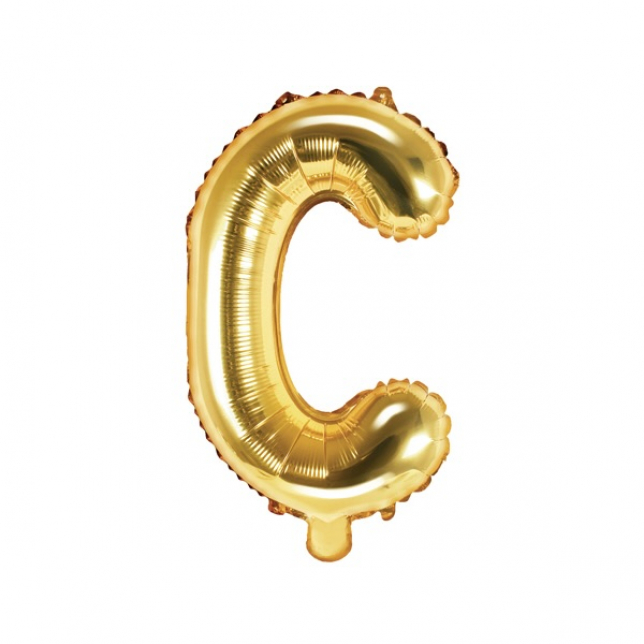 Guld "C" Ballon 35 cm. 1 stk.