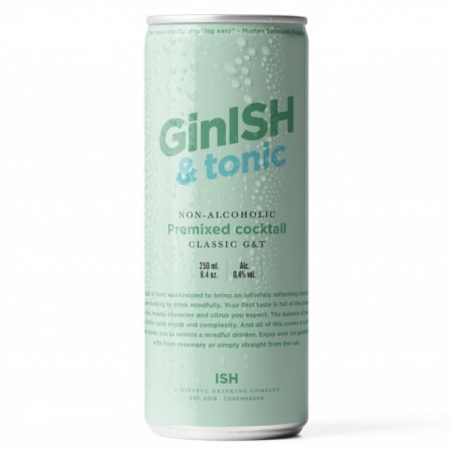 GinISH & Tonic Alkoholfri Premixed-Cocktail 0% 25 cl. (dåse)