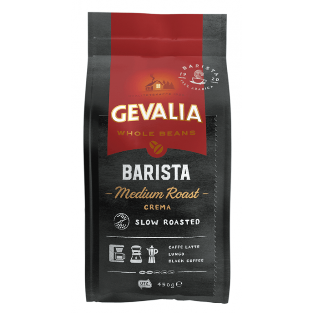 Gevalia Barista Medium Roast Crema 450 gr. (hele bønner)