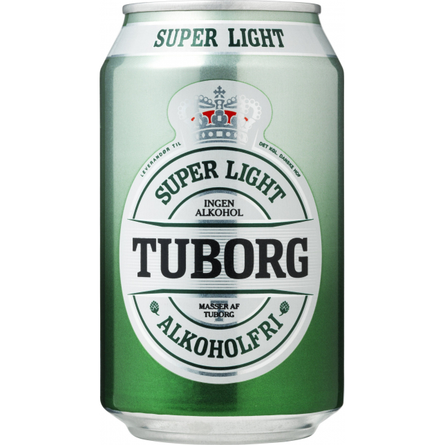 Tuborg Super Light 0,1% 24x33 cl. (dåse)