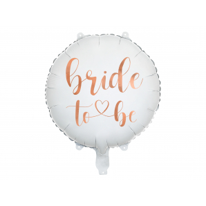 Hvid "Bride to be" Folieballon 1 stk.