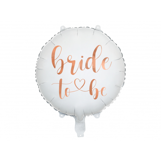 Hvid "Bride to be" Folieballon 35 cm. 1 stk.