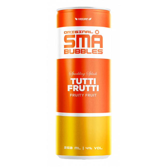SMÅ Bubbles Tutti Frutti 4% 24x25 cl. (dåse)