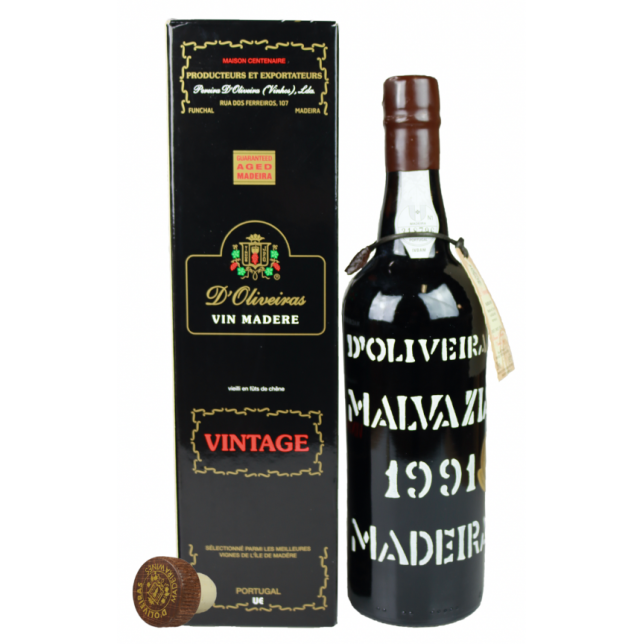 Pereira D'Oliveira Sweet Madeira Portvin 1991 20% 75 cl. (Gaveækse + prop)