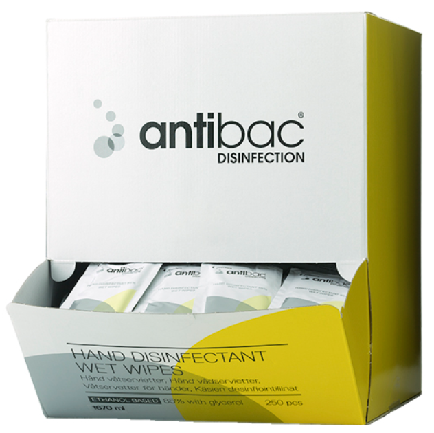 Antibac Hånddesinfektions Enkelt Pakkede 250 stk.